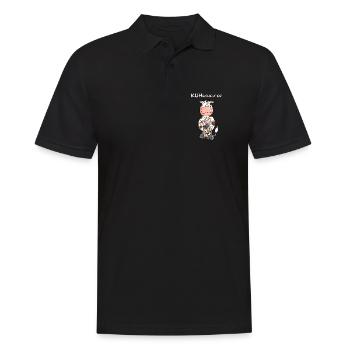 Kuh mit Kuscheltier I KUHscheltier Wortspiel - Männer Poloshirt - Schwarz - Vorne - Kai (181cm)