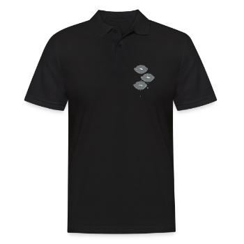 mohnblumen grau - Männer Poloshirt - Schwarz - Vorne - Kai (181cm)