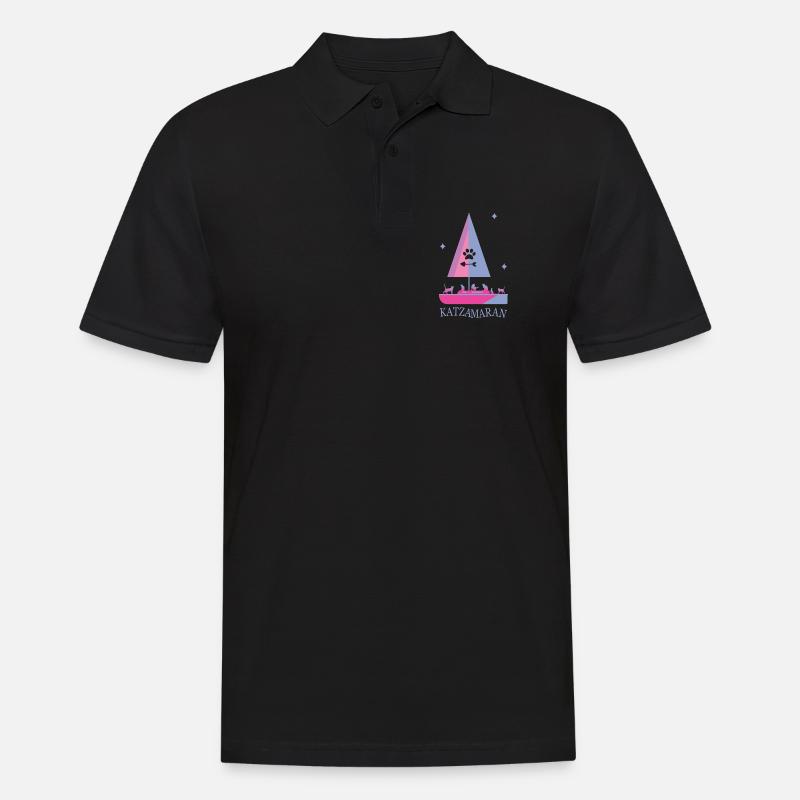 Katzamaran Boot - Männer Poloshirt - Schwarz