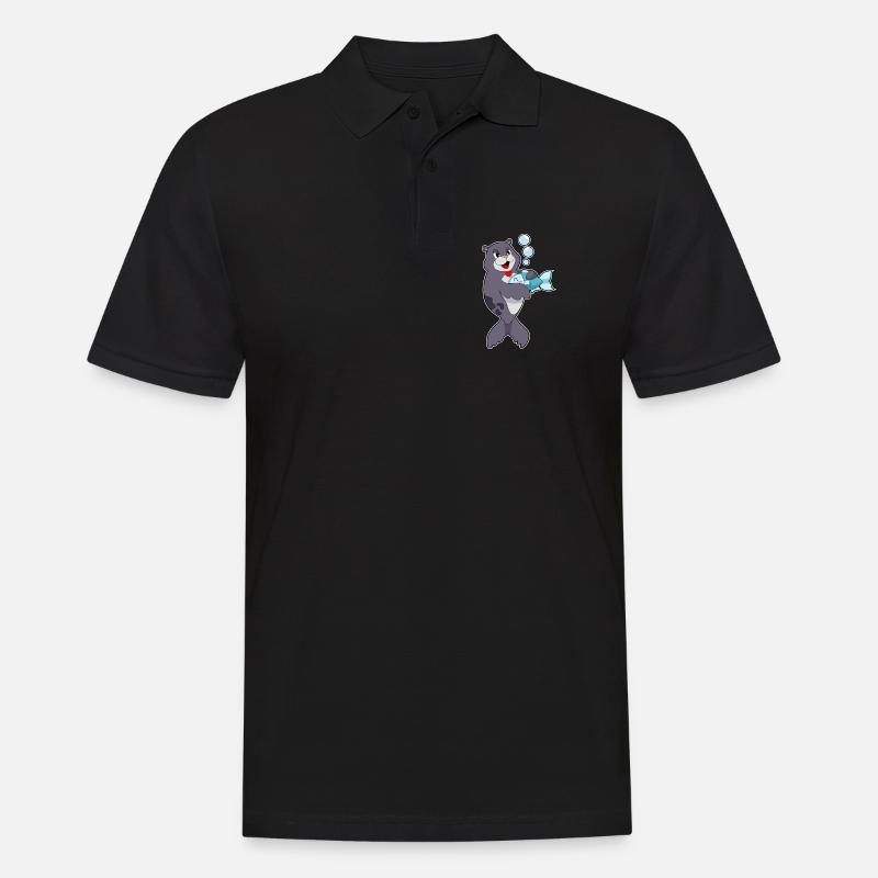 Poisson phoque - Polo Homme - noir