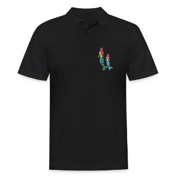 meerjungrau mutter tochter - Männer Poloshirt - Schwarz - Vorne - Kai (181cm)