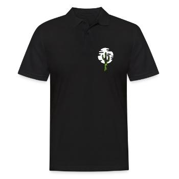 Kaktus und Geier unter dem Mond - Männer Poloshirt - Schwarz - Vorne - Kai (181cm)