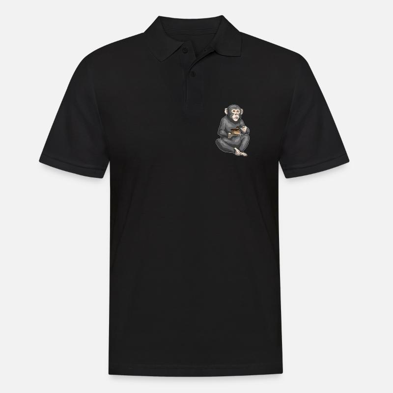 Affe Kuchen - Männer Poloshirt - Schwarz