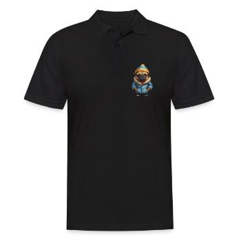 Tenue Pug Automne Hiver - Polo Homme - noir - Devant - Kai (181cm)