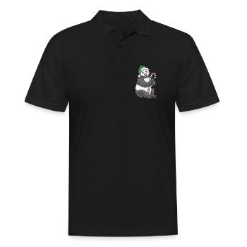 Panda Christmas Candy Cane - Men's Polo Shirt - black - Front - Kai (181cm)