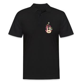Ukulele Cartoon - Männer Poloshirt - Schwarz - Vorne - Kai (181cm)