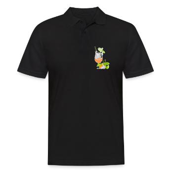 Cocktail Glass Drink with Orange & Mint - Men's Polo Shirt - black - Front - Kai (181cm)