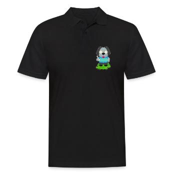 Chien Pièces d’échecs Queen Chess - Polo Homme - noir - Devant - Kai (181cm)