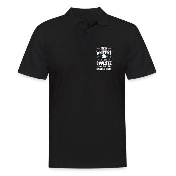 whippet hund spruch - Männer Poloshirt - Schwarz - Vorne - Kai (181cm)