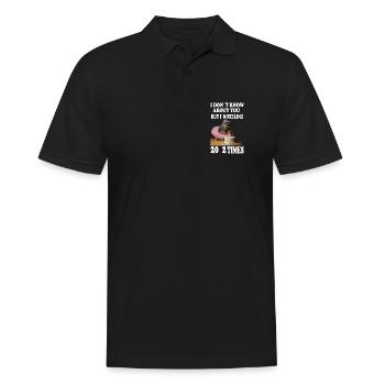 40 . Geburtstag witziges Katzendesign - Männer Poloshirt - Schwarz - Vorne - Kai (181cm)