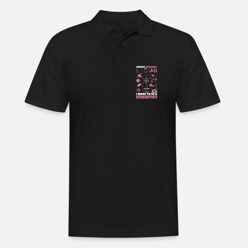 Ich will Wissenschaftler sein – bunte Doodles - Männer Poloshirt - Schwarz