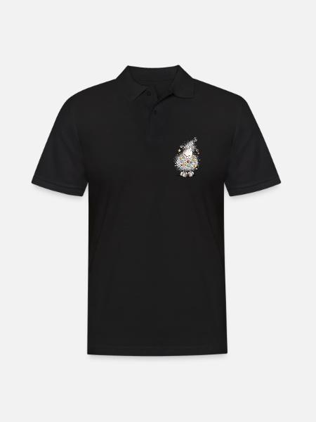 Fleece Navidad Schaf Weihnachten - Männer Poloshirt - Schwarz
