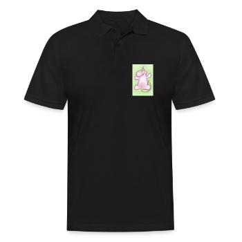 Das Einhorn - Männer Poloshirt - Schwarz - Vorne - Kai (181cm)