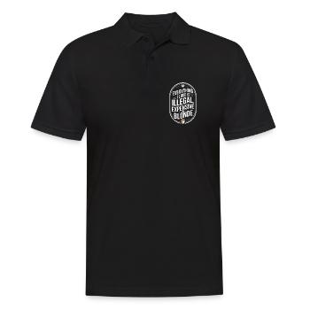 Everything I Love Illegal Expensive Blonde Männer - Männer Poloshirt - Schwarz - Vorne - Kai (181cm)