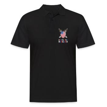 Level 250 Reached USA Gamer - Männer Poloshirt - Schwarz - Vorne - Kai (181cm)
