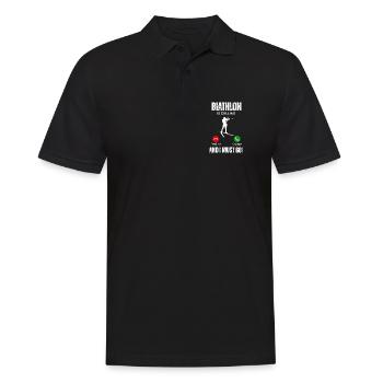 biathlon is calling and I must go - Men's Polo Shirt - black - Front - Kai (181cm)