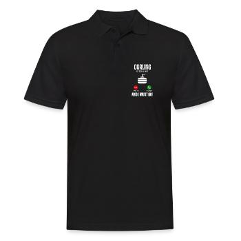 le curling m’appelle et je dois y aller - Polo Homme - noir - Devant - Kai (181cm)