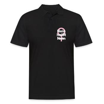 NEIN HEISST NEIN – IMMER! ♀ GIRLPOWER FEMALE POWER - Männer Poloshirt - Schwarz - Vorne - Kai (181cm)