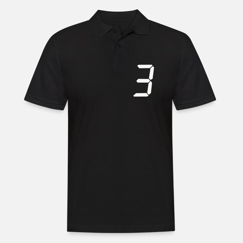 digitale_zahl_3 - Männer Poloshirt - Schwarz