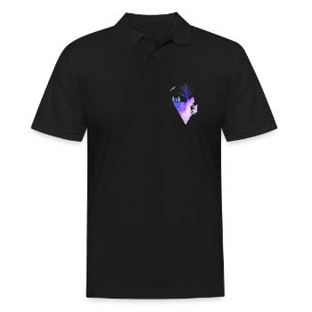 Rock Climbing Nature Watercolor Silhouette - Männer Poloshirt - Schwarz - Vorne - Kai (181cm)