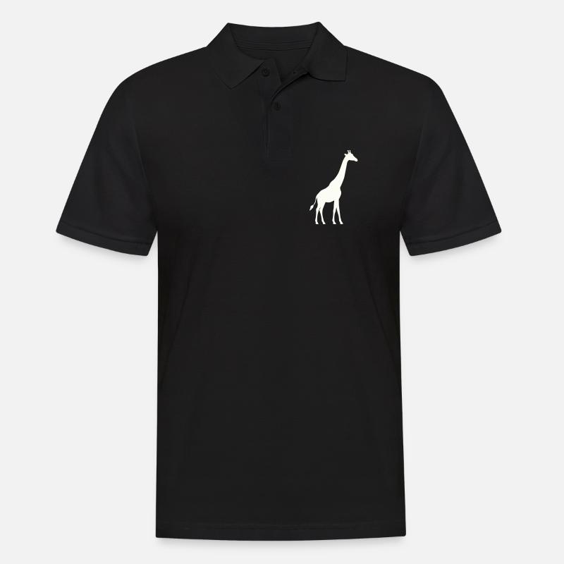 Giraffe Silhouette - Männer Poloshirt - Schwarz