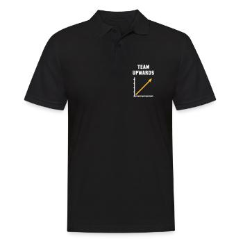 Team Aufwärts (Erfolg / Fortschritt / NEG Gold 2C) - Männer Poloshirt - Schwarz - Vorne - Kai (181cm)