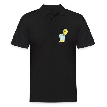 Lemon Makes Juice – Funny Cartoon - Men's Polo Shirt - black - Front - Kai (181cm)