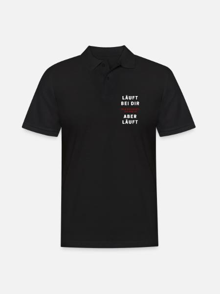 Läuft bei dir zwar rückwärts und bergab Spruch - Männer Poloshirt - Schwarz