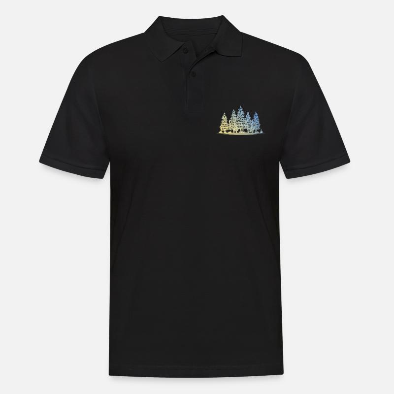 Wald Bäume - Männer Poloshirt - Schwarz
