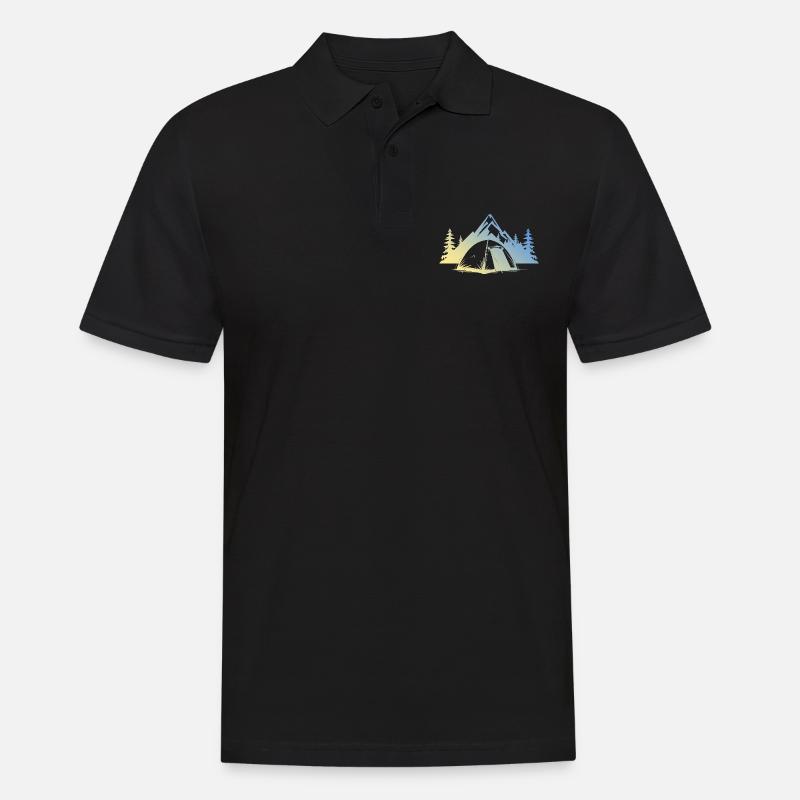 Camping Zelt - Männer Poloshirt - Schwarz