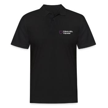 Travel Team Herz - Männer Poloshirt - Schwarz - Vorne - Kai (181cm)