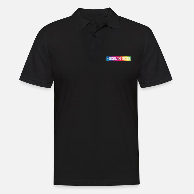 Berlin 2023 Bunt - Männer Poloshirt - Schwarz