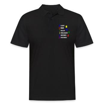 Chemise autiste Autisme Cadeau - Polo Homme - noir - Devant - Kai (181cm)