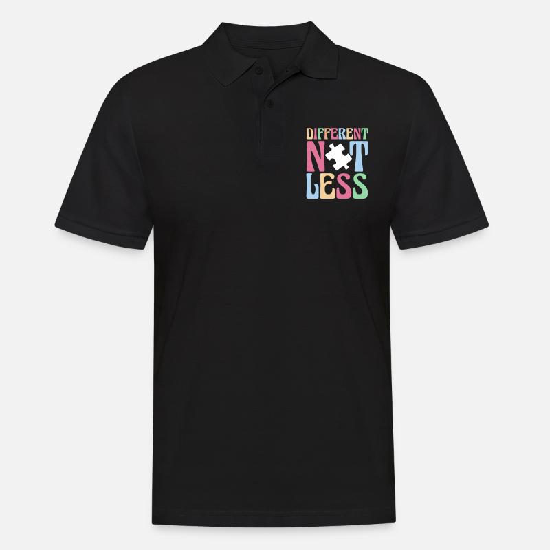 Different Not Less Autismus Shirt - Männer Poloshirt - Schwarz