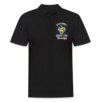 Volleyball player heartbeat - Men's Polo Shirt - black - Front - Kai (181cm)
