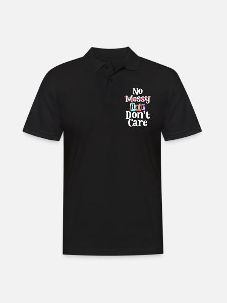 Glatze Platte Haarausfall Bart - Männer Poloshirt - Schwarz