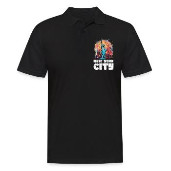 Bonne année avec feux d’artifice à New York - Polo Homme - noir - Devant - Kai (181cm)