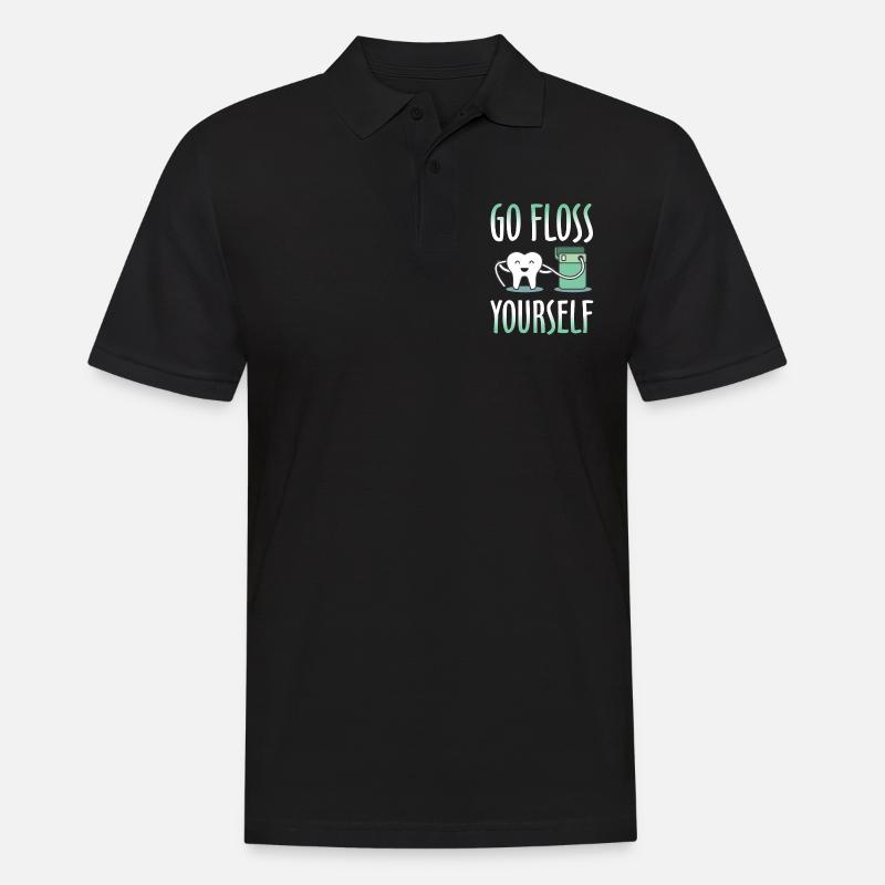 GO FLOSS SELBST - Männer Poloshirt - Schwarz