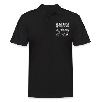 T-shirt coiffure homme & femme humoristique - Polo Homme - noir - Devant - Kai (181cm)