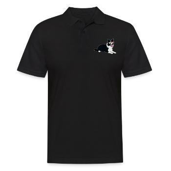 Border Collie Dog Dog Lovers Cadeau - Polo Homme - noir - Devant - Kai (181cm)