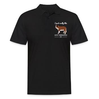St. Bernard Dog Lovers Citation Cadeau - Polo Homme - noir - Devant - Kai (181cm)