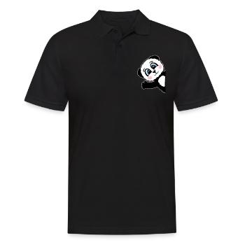 Panda Pandabär Geschenk Damen Herren Kinder - Männer Poloshirt - Schwarz - Vorne - Kai (181cm)