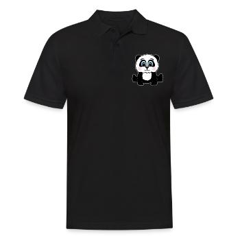 Panda Pandabär Geschenk Damen Herren Kinder - Männer Poloshirt - Schwarz - Vorne - Kai (181cm)