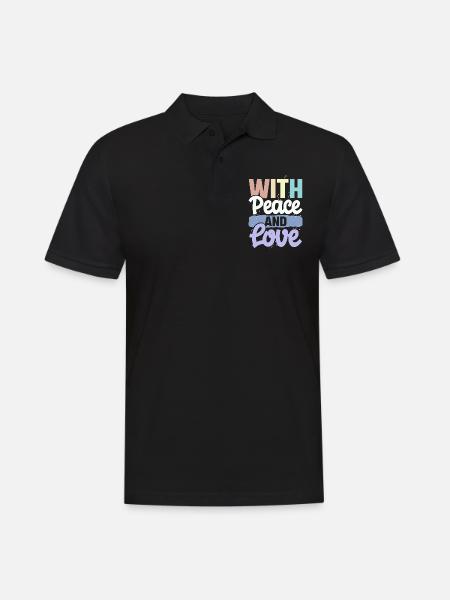 With Peace And Love - Men's Polo Shirt - black