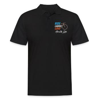 Ride Laugh Love Healty Life - Männer Poloshirt - Schwarz - Vorne - Kai (181cm)