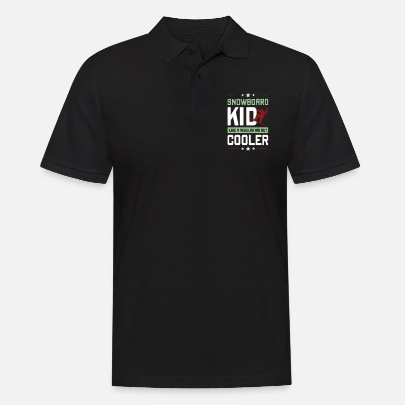 snowboard junge - Männer Poloshirt - Schwarz