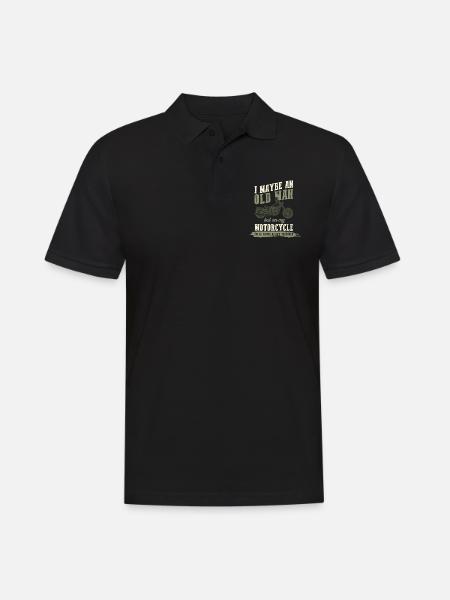 Motorcycle Old Man - Men's Polo Shirt - black