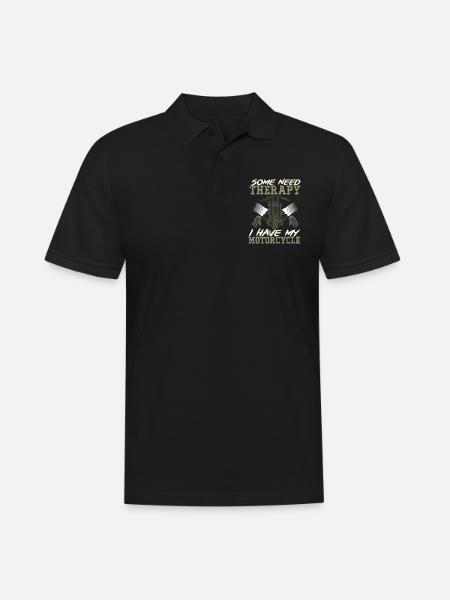 Motorcycle Therapy Biker - Men's Polo Shirt - black