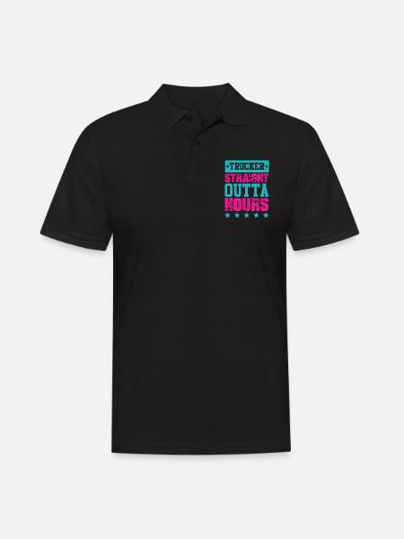 trucker straight outta - Men's Polo Shirt - black