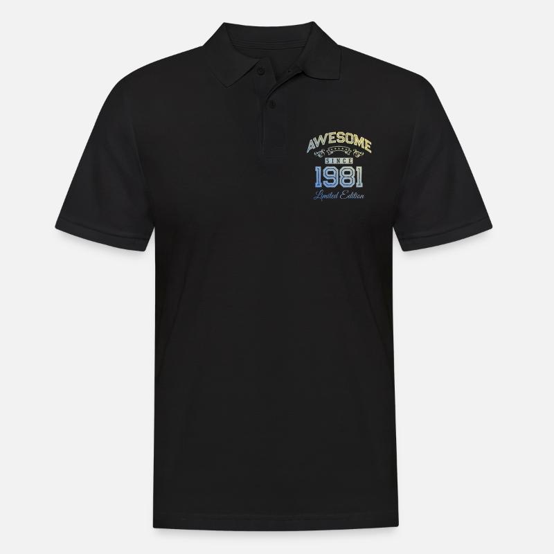 1981 awesome since - Männer Poloshirt - Schwarz